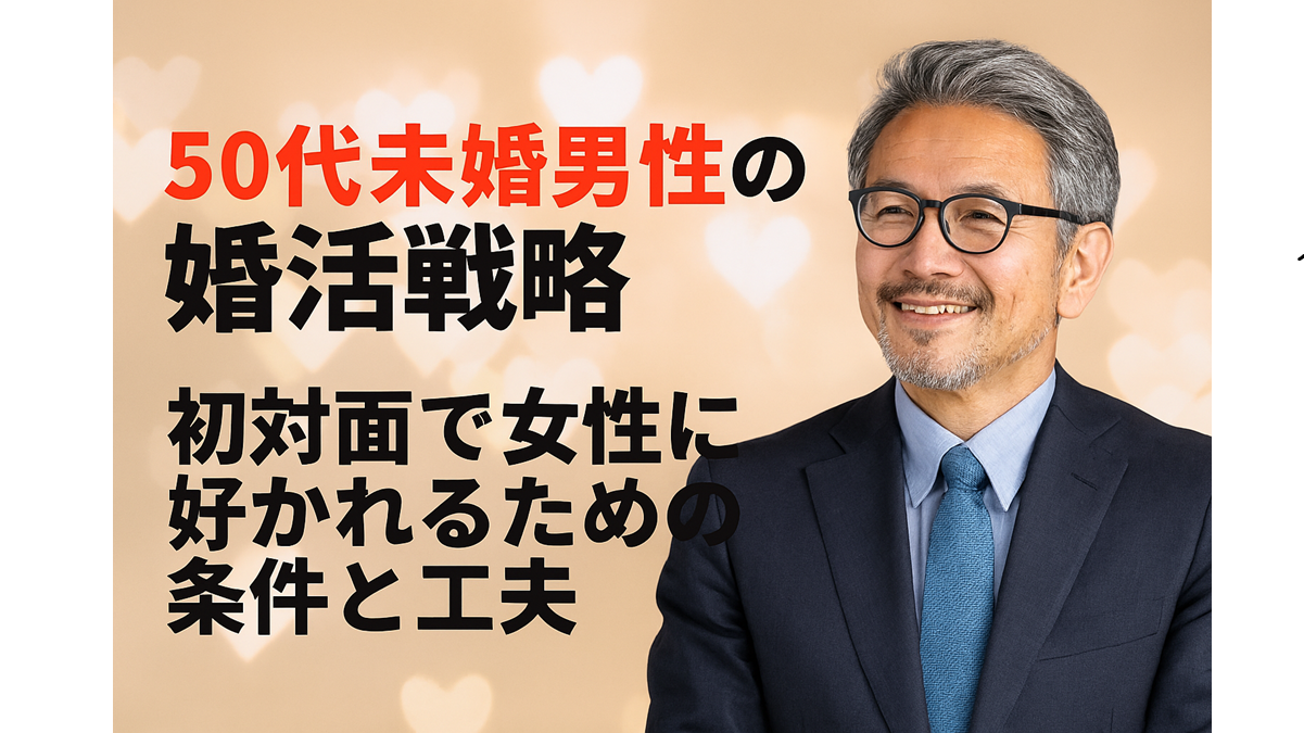 50代未婚男性の婚活戦略｜初対面で女性に好かれるための条件と工夫